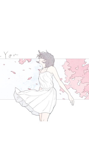 Hi 壁纸✨ 平铺锁屏.粉色少女.手绘动漫插画