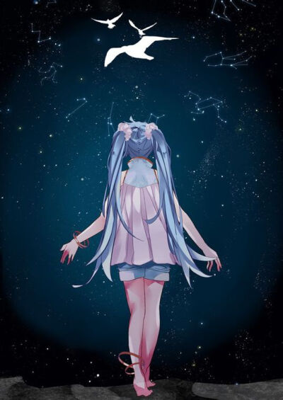 初音 背影