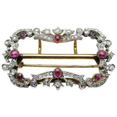 Magnificent Victoria diamond & ruby brooch