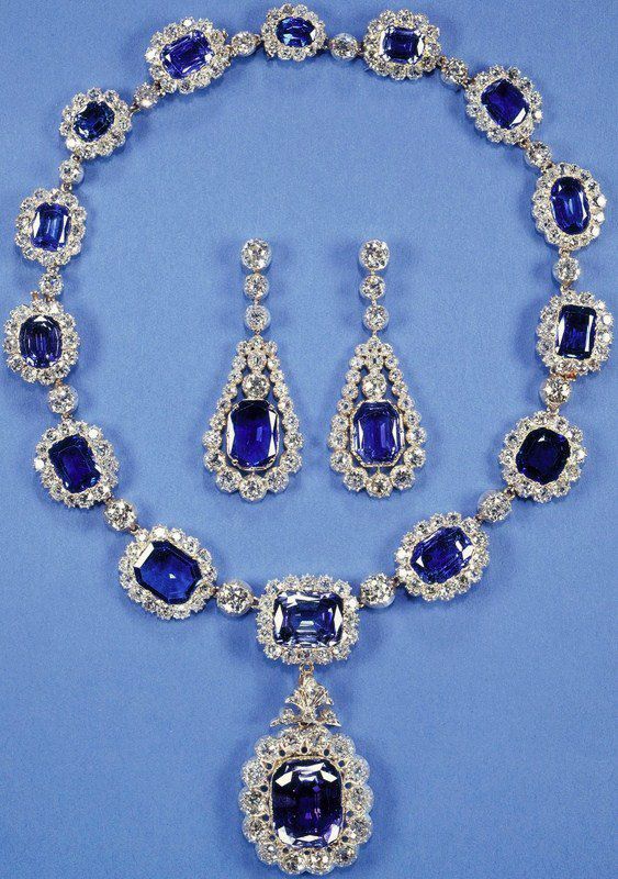 King George VI Sapphire Demi-Parure Earrings