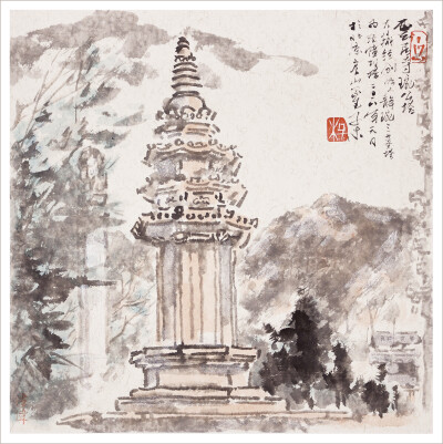 子木画北京古塔