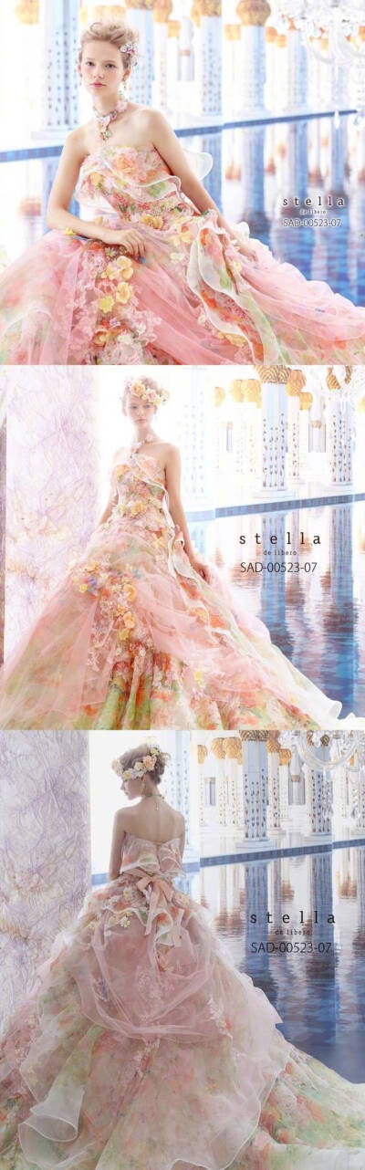 日本婚纱品牌Stella de libero 的嫁衣 唯美的花之嫁纱