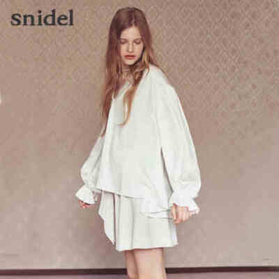 snidel 2016秋冬新品 甜美V领泡泡袖衬衫上衣