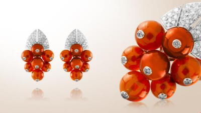 gold, diamonds, fire opal beads image - van cleef & arpels