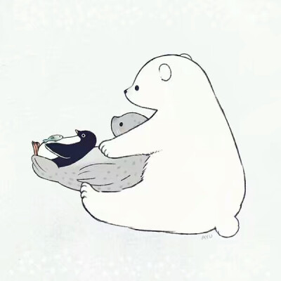 北极熊 可爱 卡通 萌 治愈 头像 憨厚 
