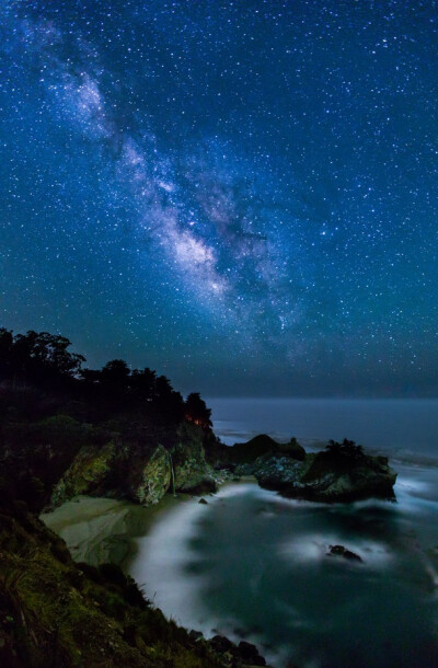 McWay Milky Way, McWay Falls, Big Sur, California #美景# #摄影师# #摄影比赛#