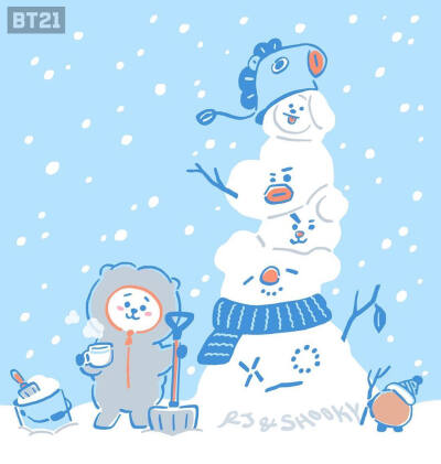 BT21
Van
Koya
RJ
Shooky
Mang
Chimmy
TATA
Cooky