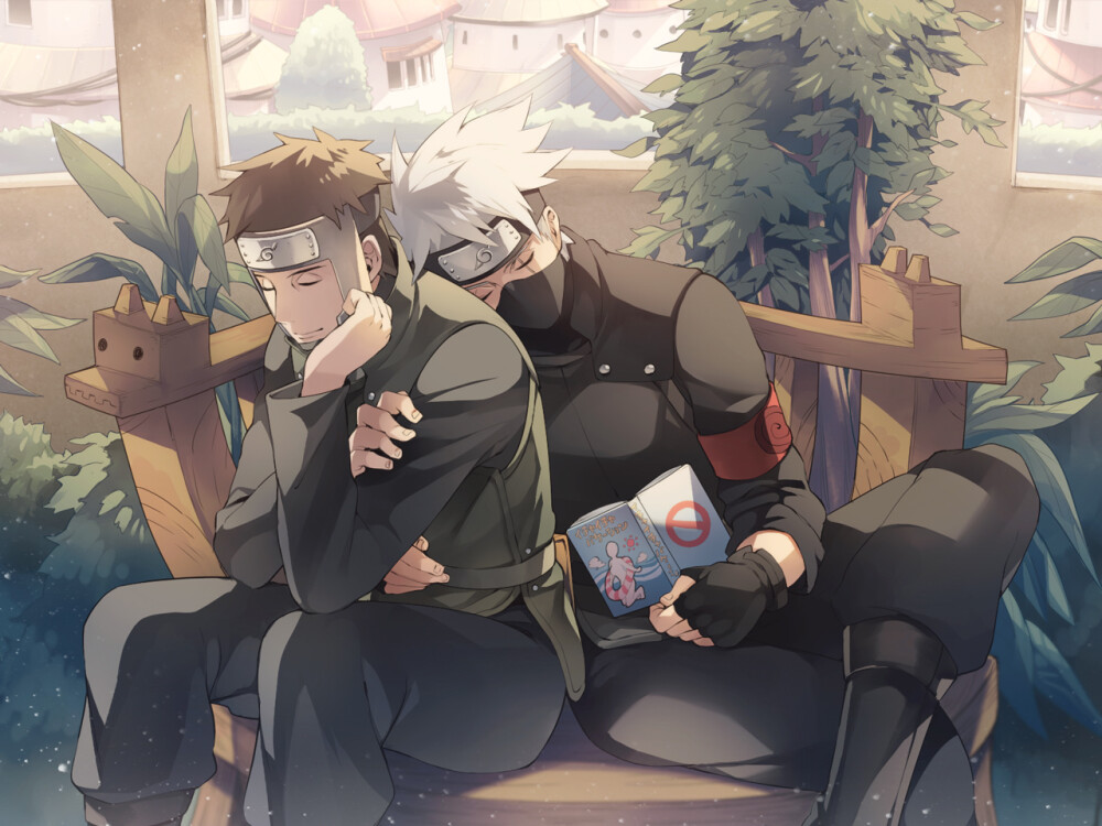 旗木卡卡西大和火影忍者卡和卡动漫二次元插画