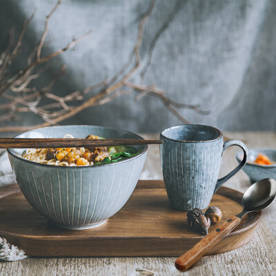 lototo日式陶瓷碗盘平盘一人食餐具套装单身贵族餐具家用单人餐具