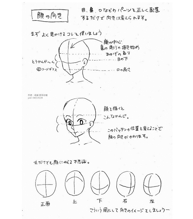 头部眼睛角度画法参考