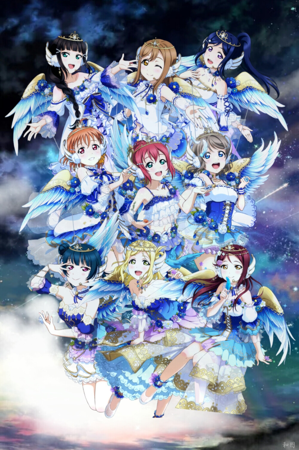 aqours封面图素材自制