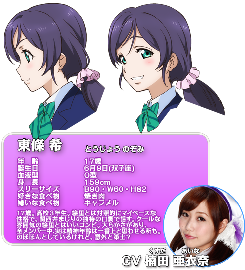 东条希
cv：楠田亚衣奈