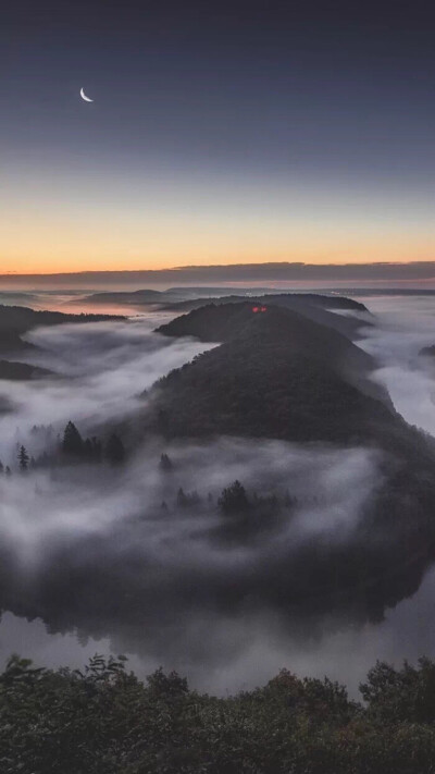 天空 山景