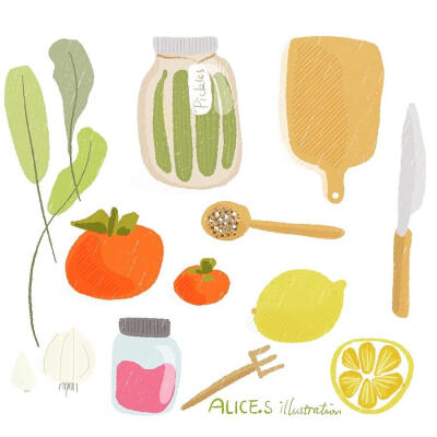 alice的食物插画