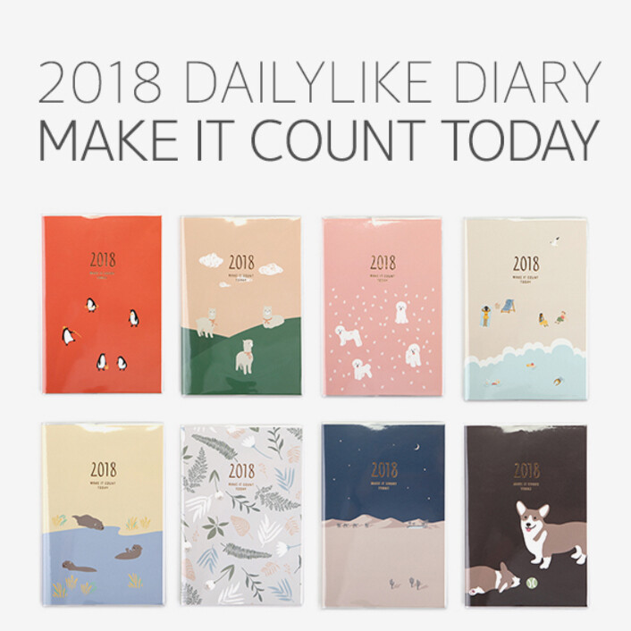 正品daily like韩国小清新2018年日程本可爱手账本周计划本笔记本