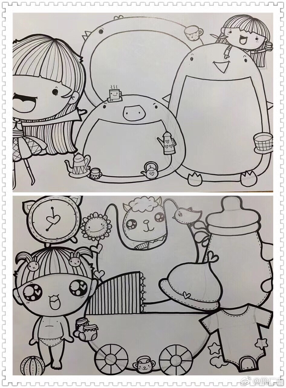 手账素材 收集 水彩画 插画 涂鸦 手账插画 儿童画