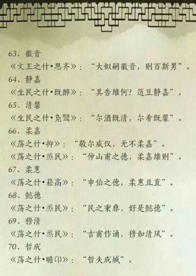 诗经中好听的名字