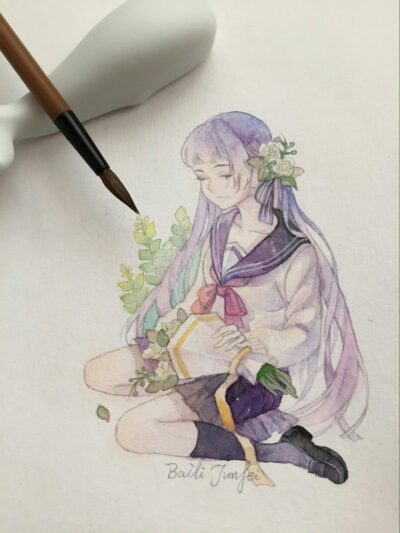 动漫 少女 水彩 插画 梦幻 手绘来自兴趣部落—兴趣部落的君绯