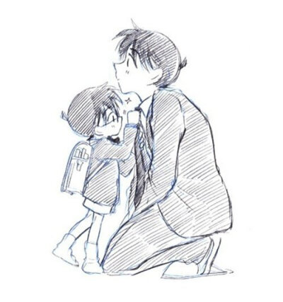 柯南：蜀黍，别说我，你自己的领带也是乱七八糟的，哎……