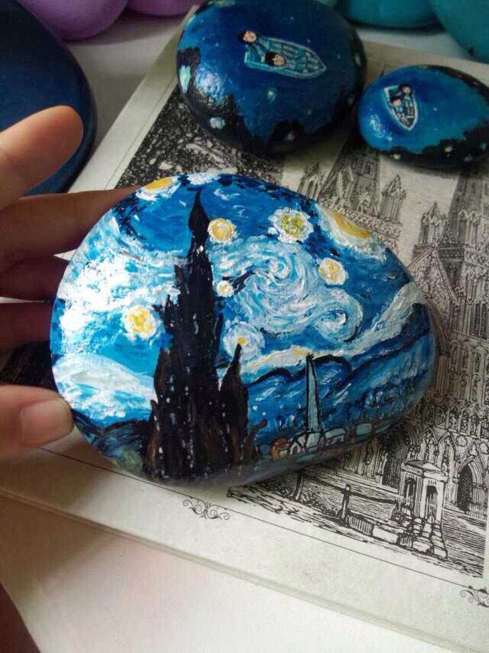 水粉画 星空⭐