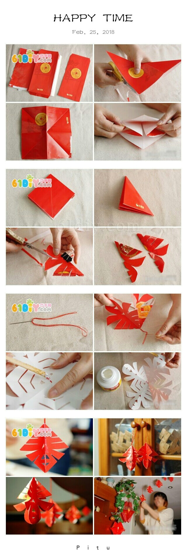 春节手工制作春挂饰（红包DIY）