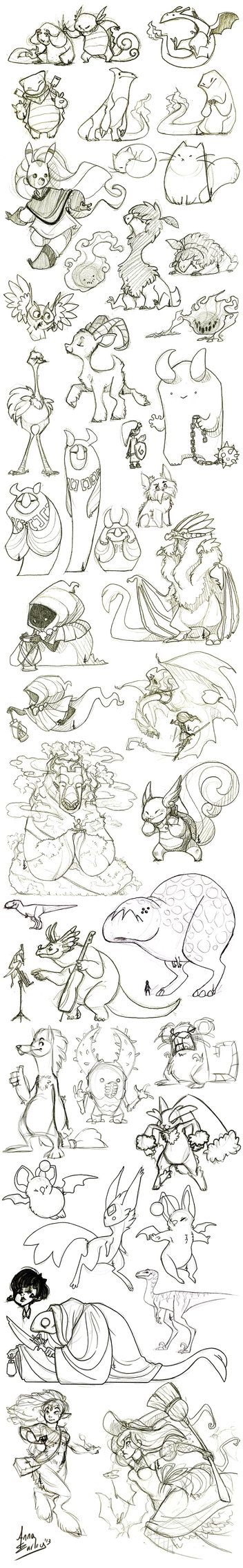 【精灵画稿】Great Big Sketchdump WInter '13 by Turtle-Arts on deviantART ????
