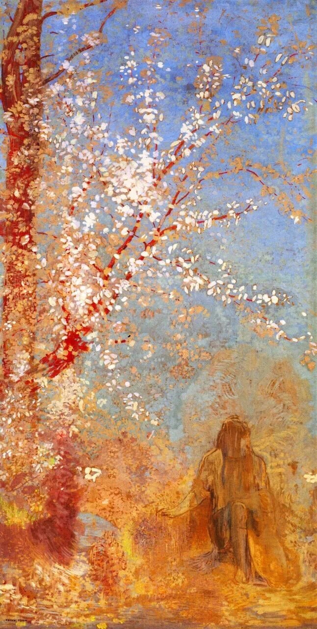 Odilon Redon [法国]
春日，站在一棵树下，等花开。
知春将至，等一树花开。