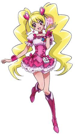 《FRESH光之美少女！》
桃园爱 Cure Peach(蜜桃天使 )
变身咒语: 幸福精灵变身 Beat up！（Change Precure Beat up！）
变身口号: 粉红色的心是爱的印记！爱情精灵Fresh！