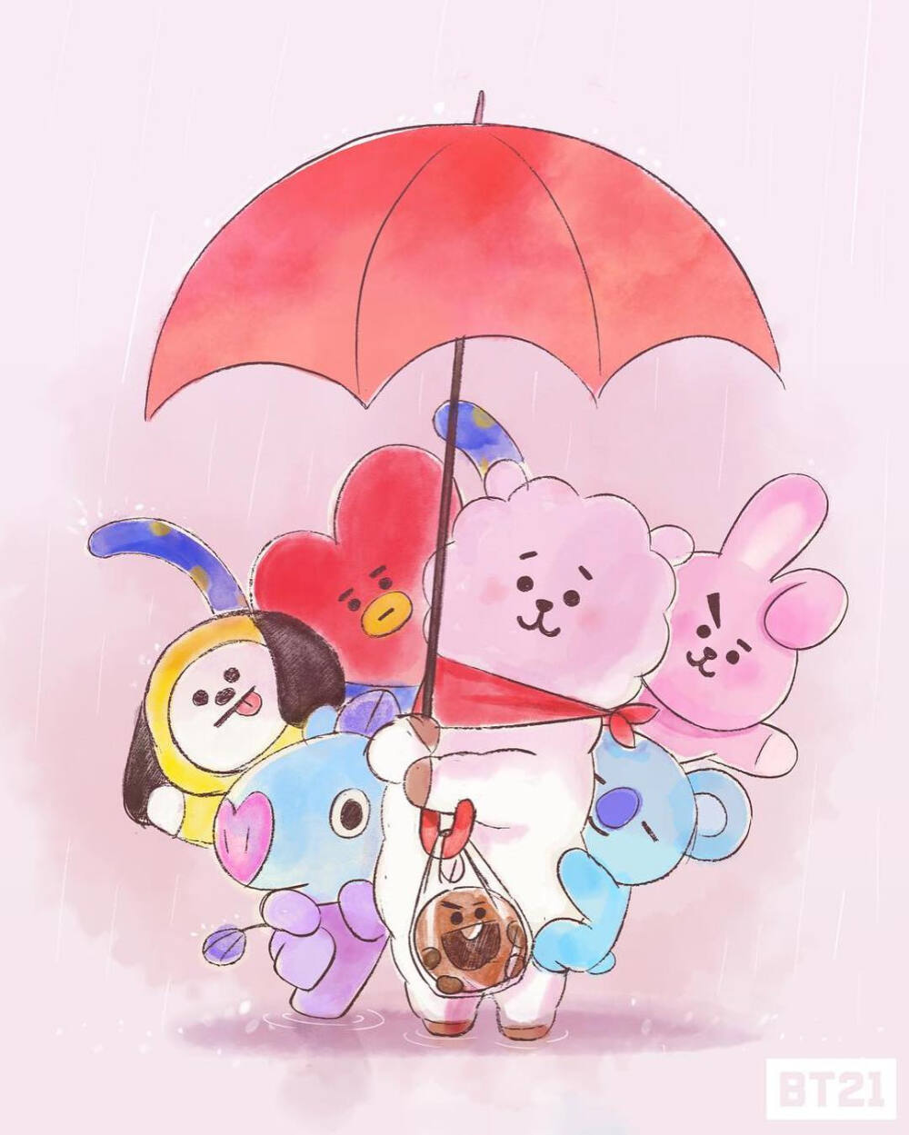 BT21
Van Koya RJ Shooky Mang Chimmy TATA Cooky