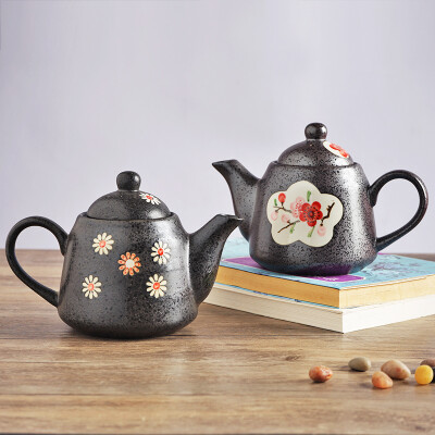 非非小筑 日式和风 手绘精致小茶壶 黑釉瓷具壶 餐饮用具单个茶壶