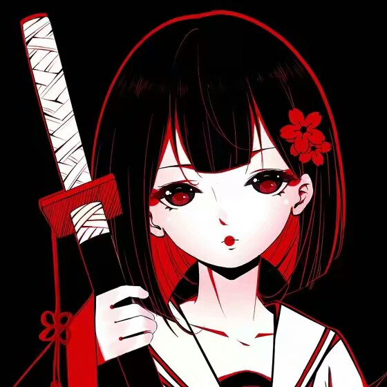 自描暗黑系头像 女头