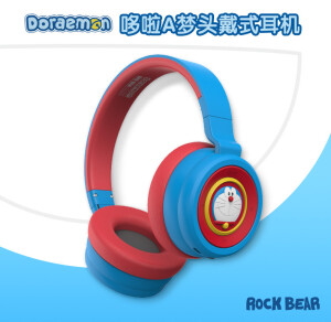 Rockbear哆啦A梦长草颜团子正版头戴式立体声环绕无线蓝牙耳机
