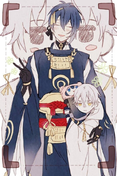 #刀剑乱舞#啊啊啊啊啊なべ太太的三日鹤也太可爱了！萌吐血(//∇//)(//∇//)twi: perigoty#漫画# ​​​​