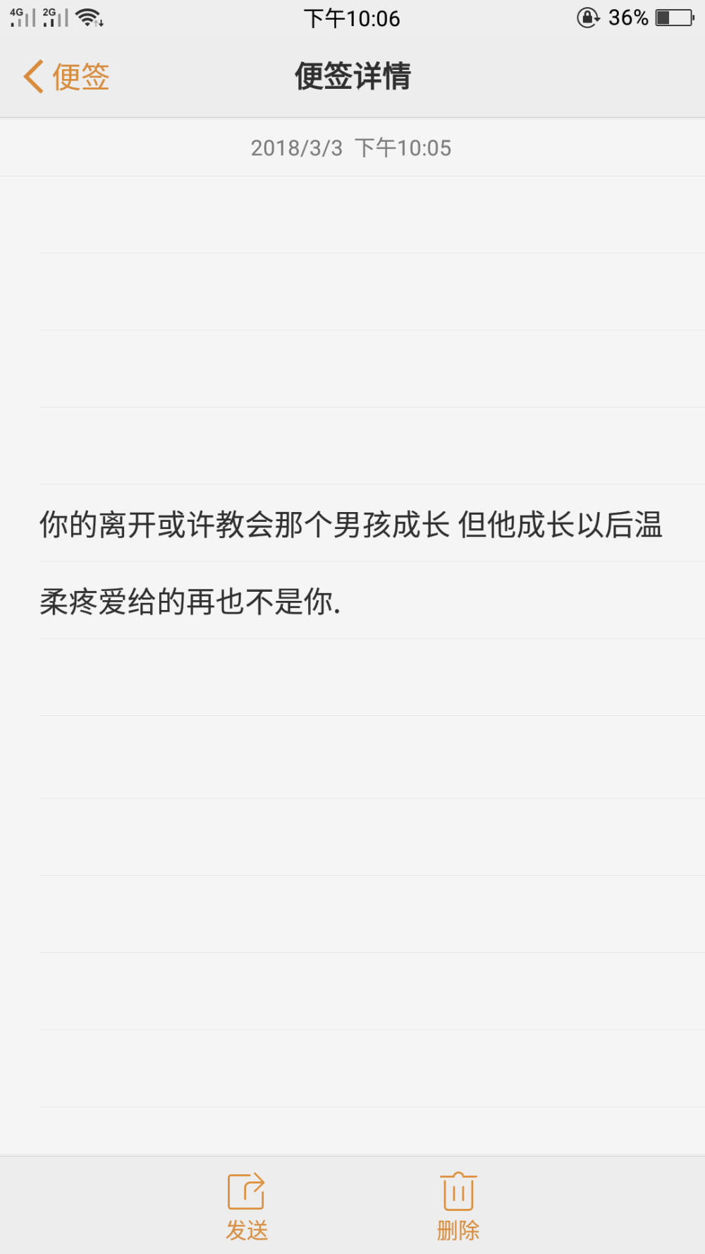 你的离开或许教会那个男孩成长 但他成长以后温柔疼爱给的再也不是你.
