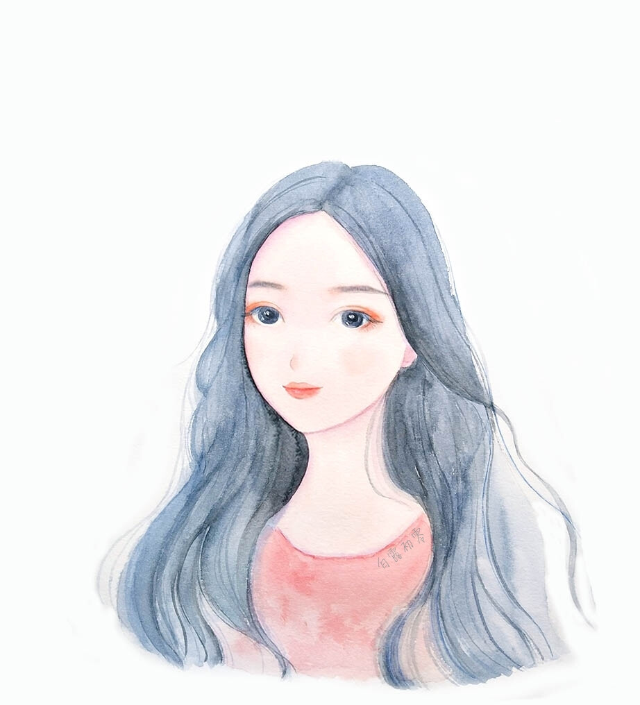 水彩头像 水彩人物 插画