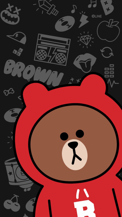 line friends 壁纸 iPhone 可妮兔布朗熊 更多line friends壁纸请关注收藏。