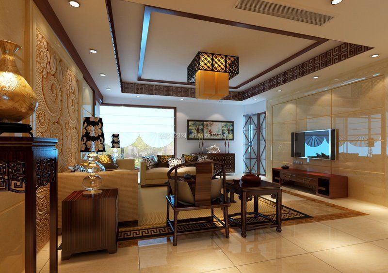 中国乡村风格客厅灯具装修