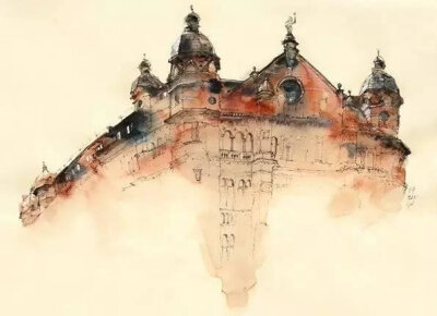 水彩建筑