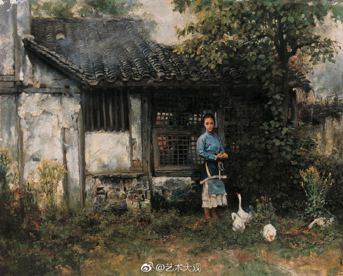 潘鸿海油画作品欣赏—— 潘鸿海，1942年生于上海梅陇，1962年毕业于浙江美术学院附属中学，1986年调入浙江画院任专职画师，后曾担任院长多年，1987年以前任浙江《富春江画报》主编。 ​​​​