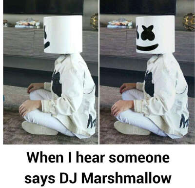 marshmello 这个反应是我本人了