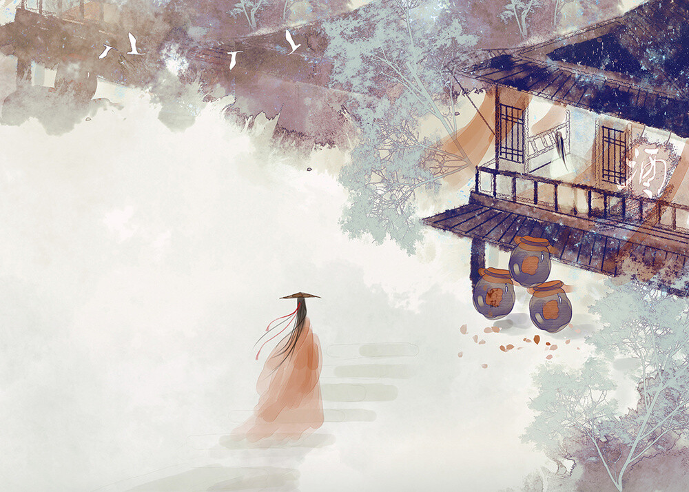 古风风景人物意境作者妩酥子