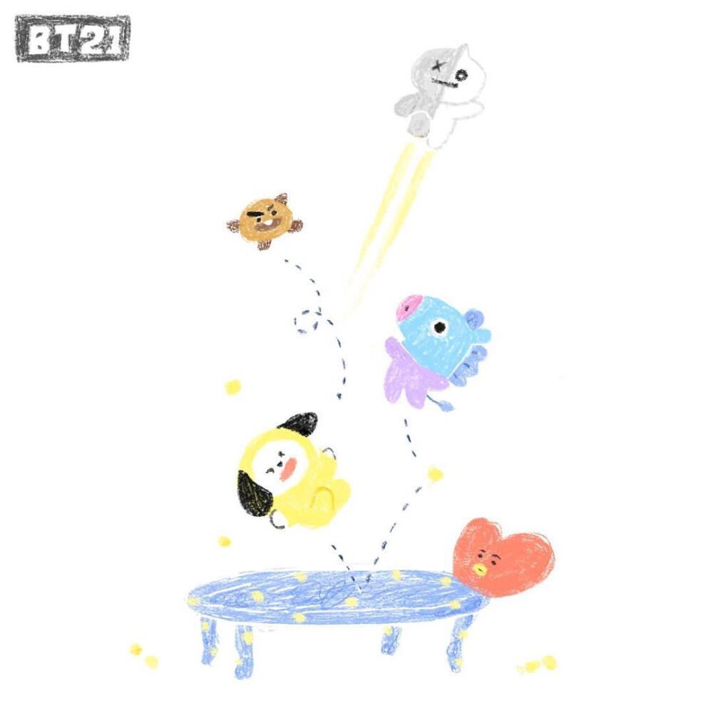 BT21
Van Koya RJ Shooky Mang Chimmy TATA Cooky