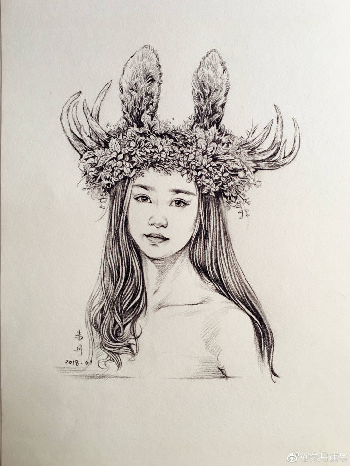 速写#头像#人体
作者:@朱丹速写