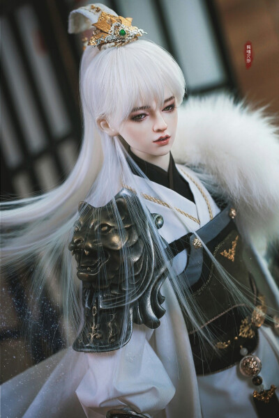 《尾火虎》古风美男 银发 SD娃娃 BJD 玩具 人偶 壁纸 萌物 