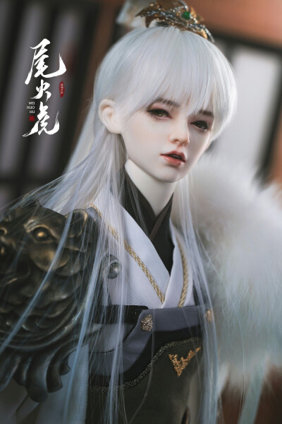 《尾火虎》古风美男 银发 SD娃娃 BJD 玩具 人偶 壁纸 萌物 