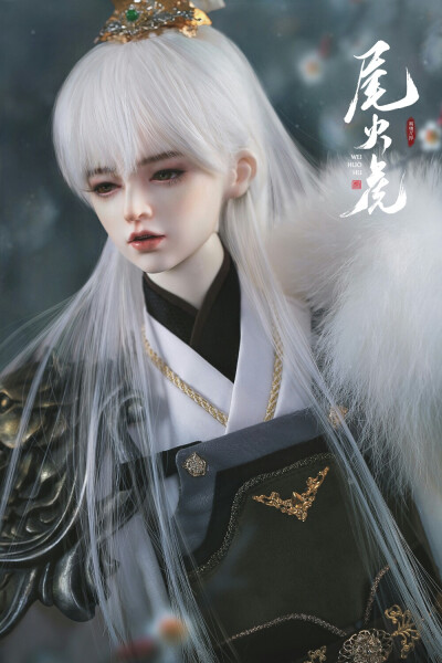 《尾火虎》古风美男 银发 SD娃娃 BJD 玩具 人偶 壁纸 萌物 