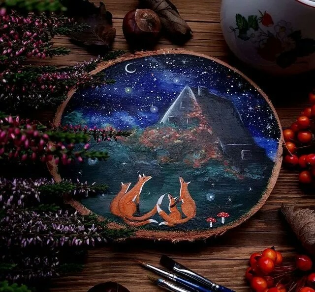 树桩画
圆轮画