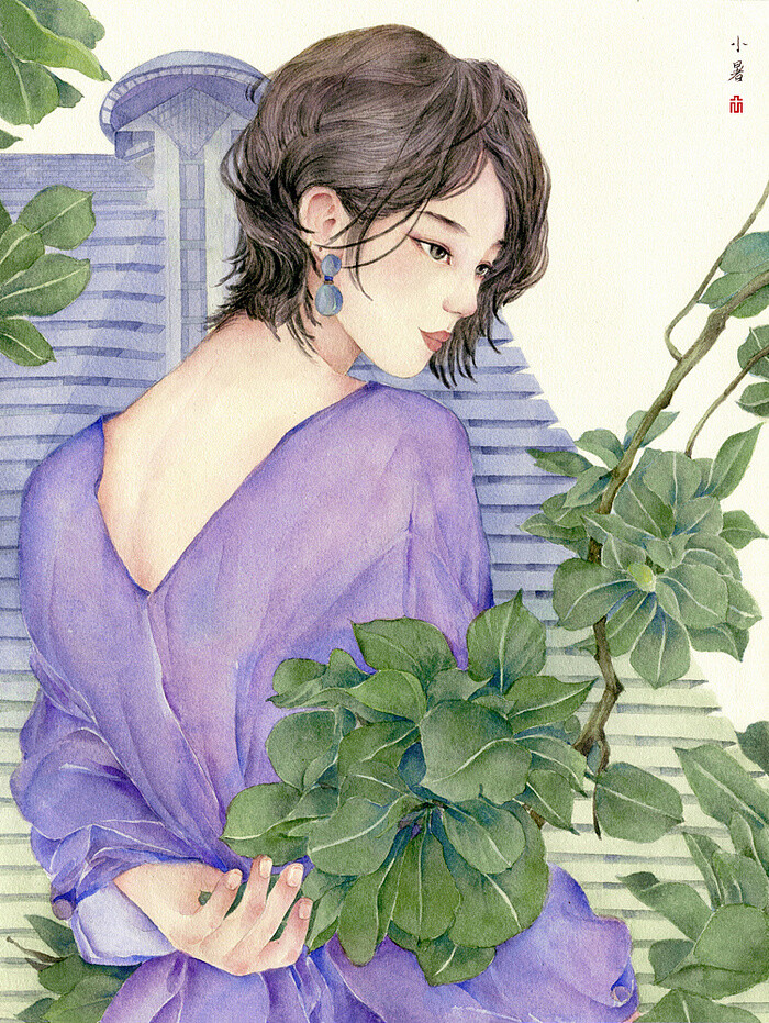 二十四节气植物美人图谱_红花HONGHUA原创作品_站酷