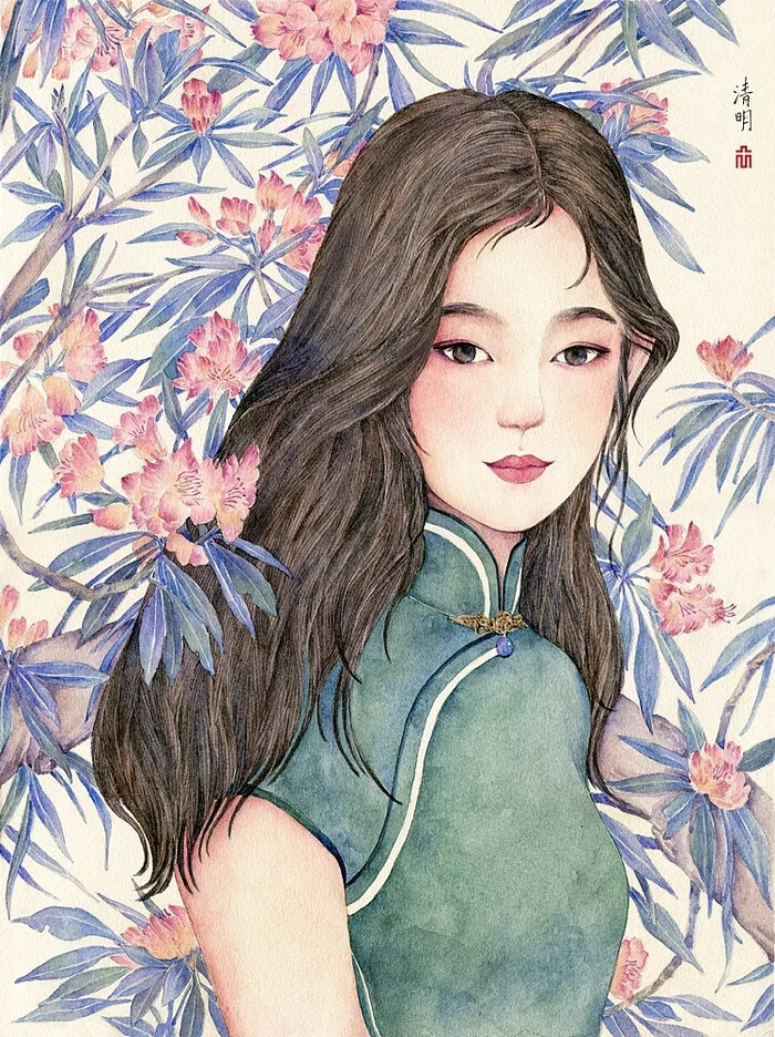 二十四节气植物美人图谱_红花HONGHUA原创作品_站酷