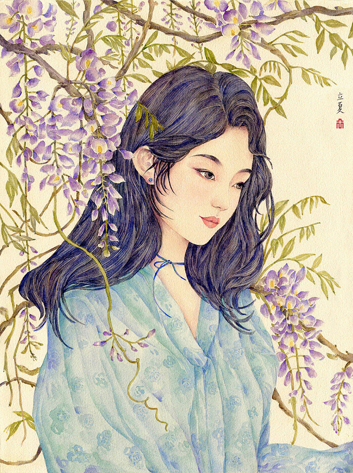 二十四节气植物美人图谱_红花HONGHUA原创作品_站酷